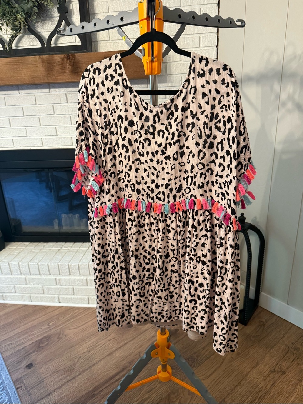 Boutique Leopard-Print Casual Tassel Dress